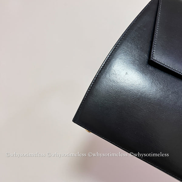 Vintage CELINE Planet Push Lock Kelly Bag - Black