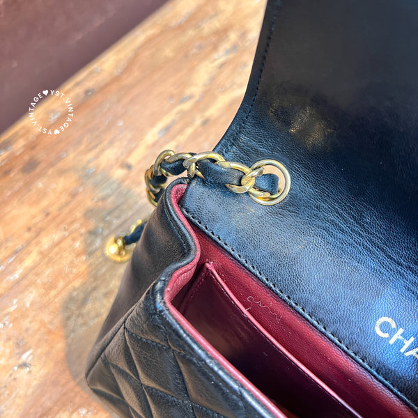 Vintage Chanel 19cm Mini CF Bag - Black x Gold