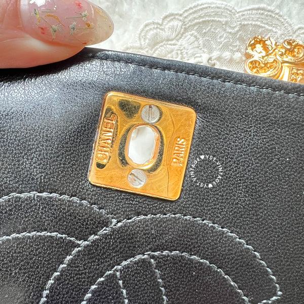 Vintage Chanel Double Flap Bag - Black 005