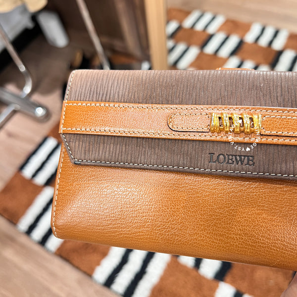Vintage Loewe Velasquez Long Wallet - Caramel