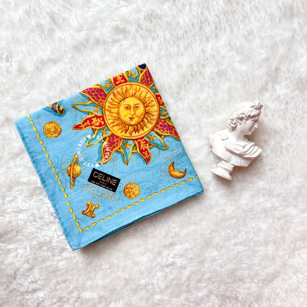 Vintage CELINE Scarf/ Handkerchief - Astrolabe