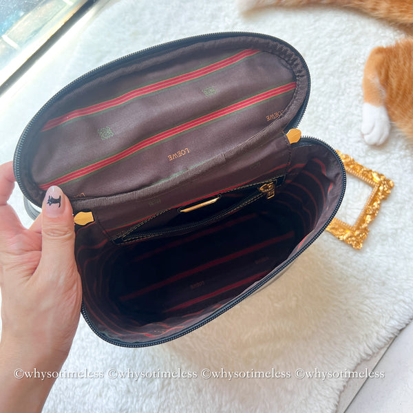 Vintage Loewe Velazquez Twist Handle Bag - Black