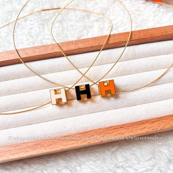 Vintage HERMÈS Cage d'H Pendant Necklace