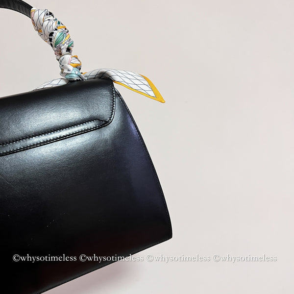 Vintage CELINE Planet Push Lock Kelly Bag - Black