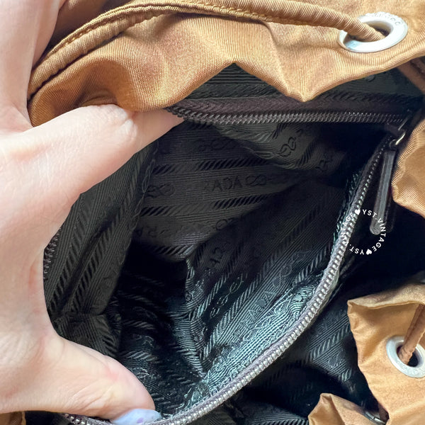 Vintage Prada Tessuto Nylon Vela Backpack - Caramel Brown