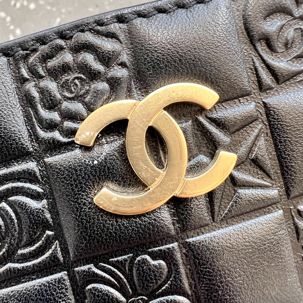 Vintage Chanel Camellia Vivian Tote Bag - Black