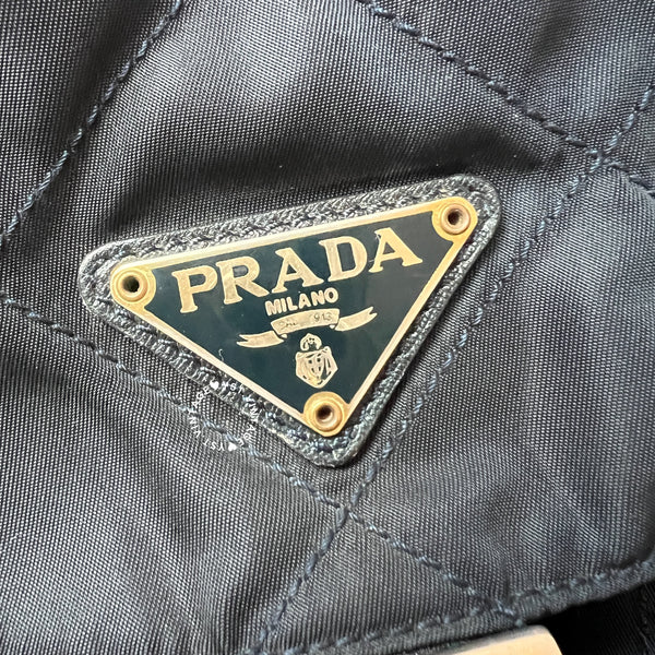Vintage Prada Nylon Quilted Backpack - Navy