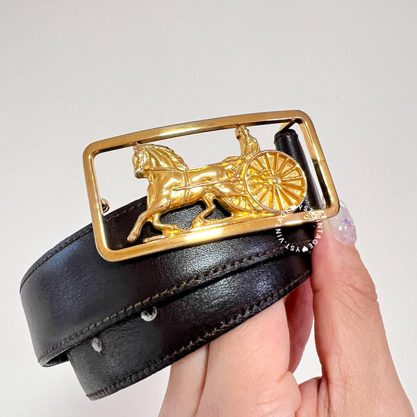 Vintage CELINE Sulky Belt - Brown*Gold