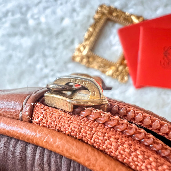 Vintage Loewe Velazquez Twist Handle Bag - Caramel Brown