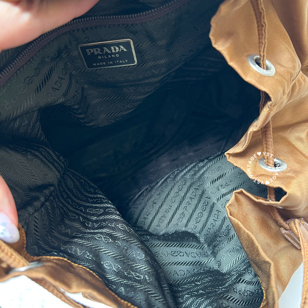 Vintage Prada Tessuto Nylon Vela Backpack - Caramel Brown