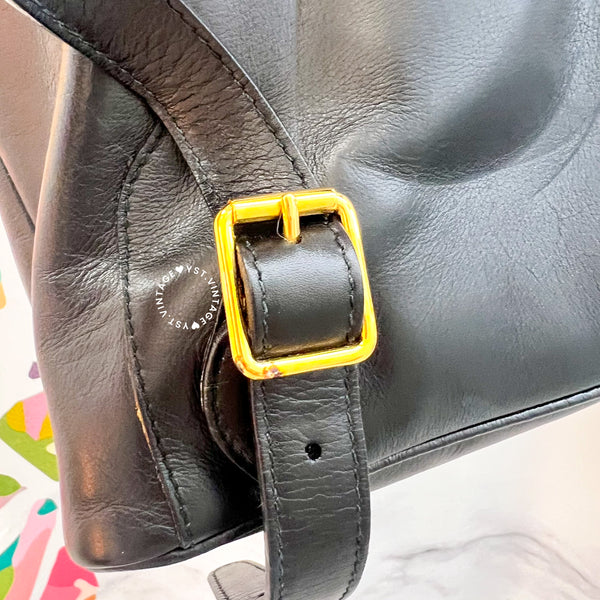 Vintage Gucci Bamboo Backpack - Black