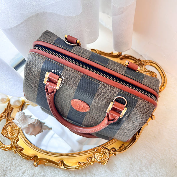 Vintage Fendi Pequin Stripe Mini Boston