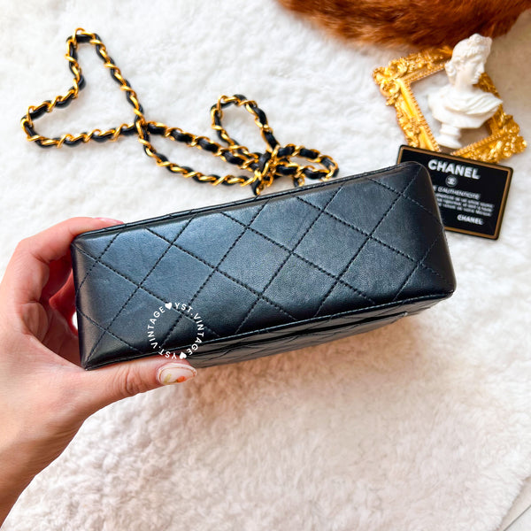 Vintage Chanel Mini Square Flap Bag - Black x Gold 004