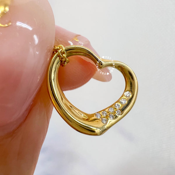 Vintage Tiffany & Co. Elsa Peretti 18KYG Open Heart Necklace