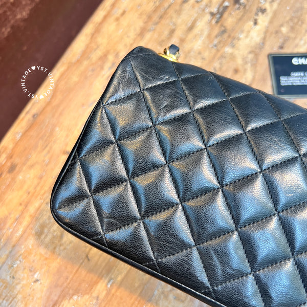 Vintage Chanel 19cm Mini CF Bag - Black x Gold