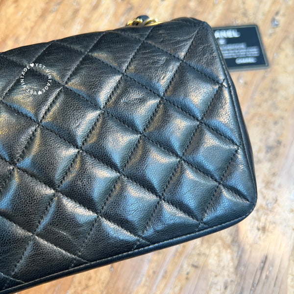 Vintage Chanel 19cm Mini CF Bag - Black x Gold