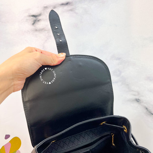 Vintage Gucci Bamboo Backpack - Black