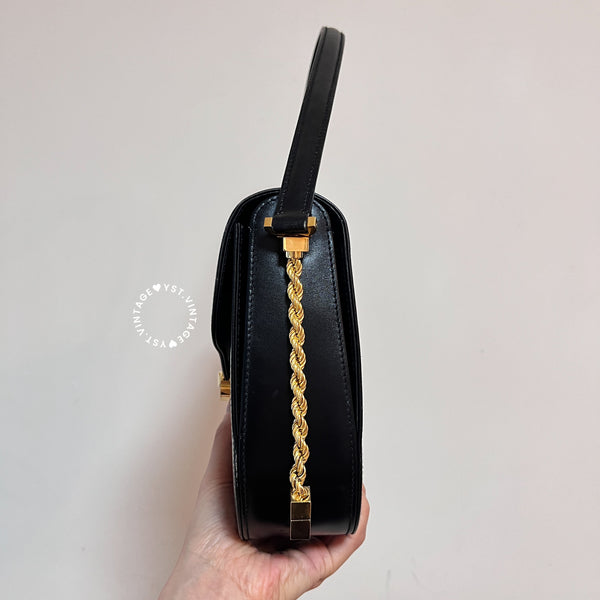 Vintage Bally 2-way Turn-lock Shoulder Bag - Black