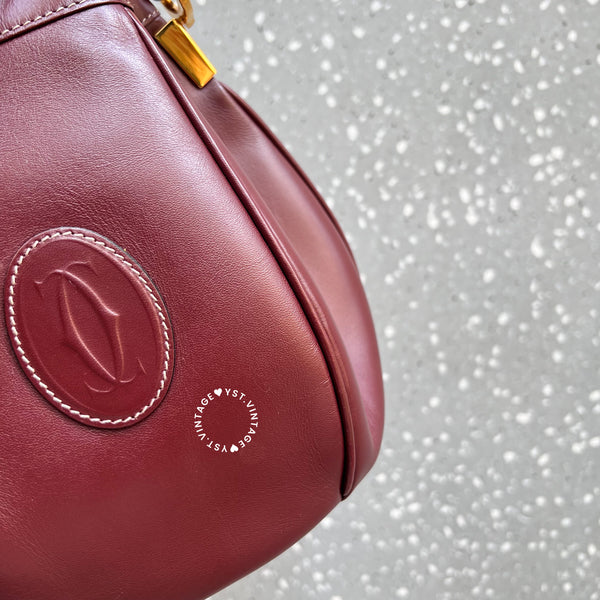 Vintage Cartier MUST DE CARTIER Mini Bucket Bag - Burgundy