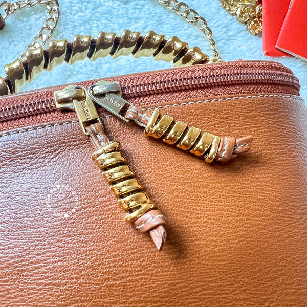 Vintage Loewe Velazquez Twist Handle Bag - Caramel Brown