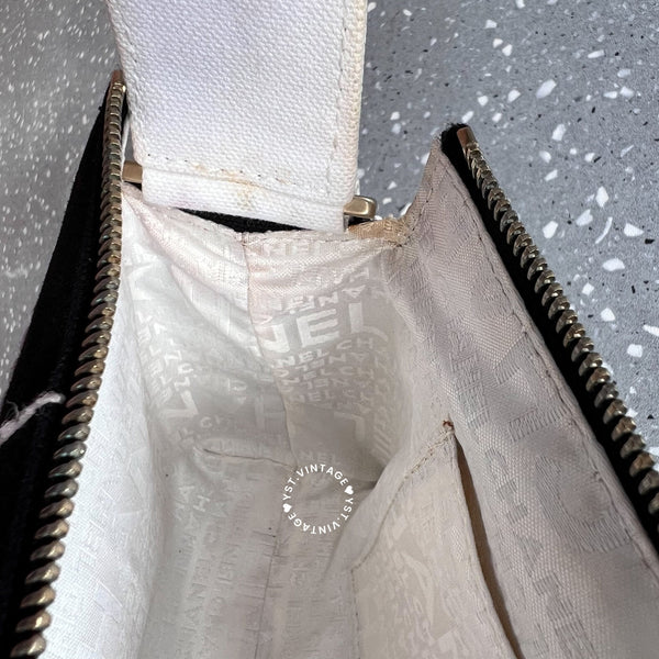 Vintage Chanel Canvas Hobo Bag - Black