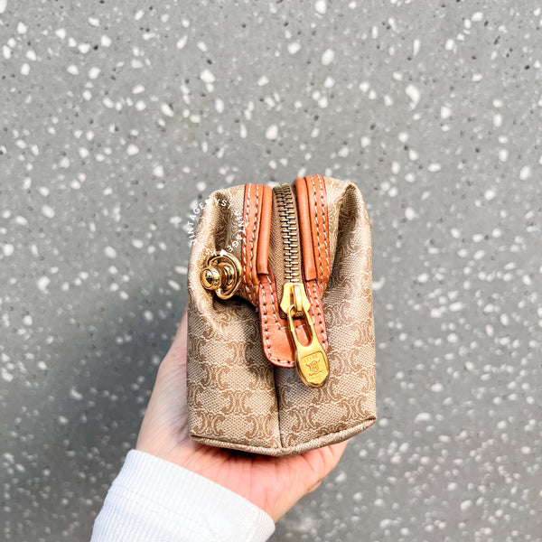 Vintage CELINE Macadam Small Makeup Bag - Beige