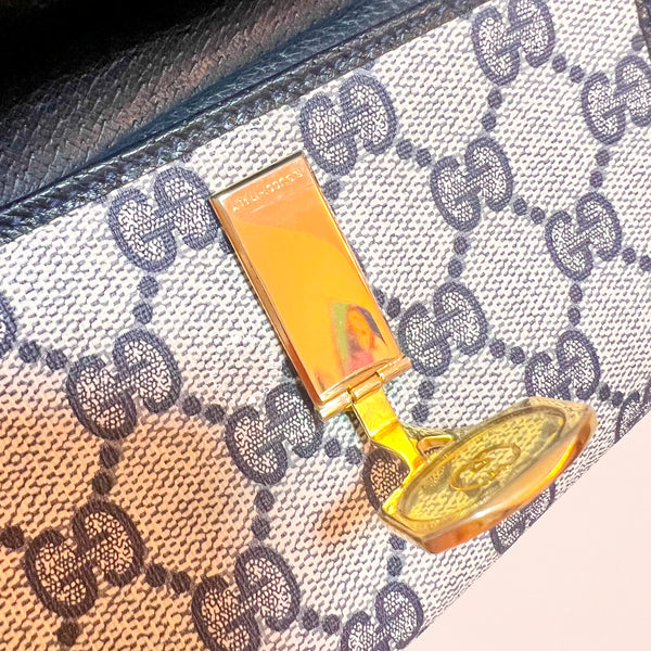 Vintage Gucci 1980's GG Wallet - Navy