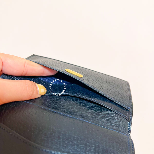 Vintage Gucci 1980's GG Wallet - Navy