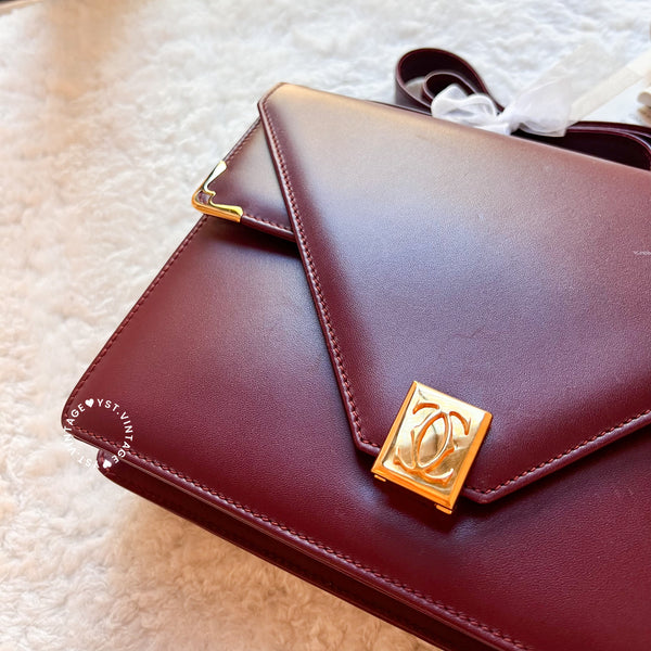 Vintage Cartier MUST DE CARTIER Envelope Bag - Burgundy