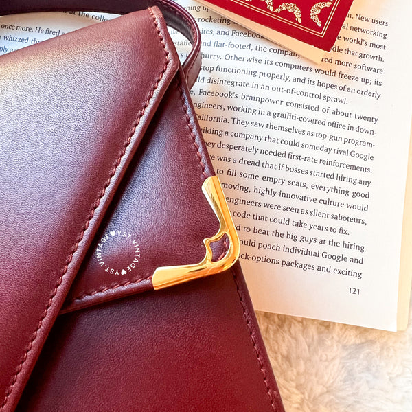 Vintage Cartier MUST DE CARTIER Envelope Bag - Burgundy