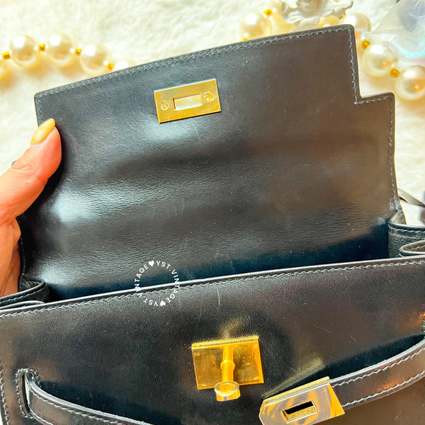 Vintage Bally Mini Kelly Bag - Black