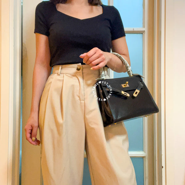 Vintage Bally Mini Kelly Bag - Black