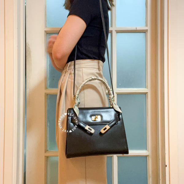 Vintage Bally Mini Kelly Bag - Black