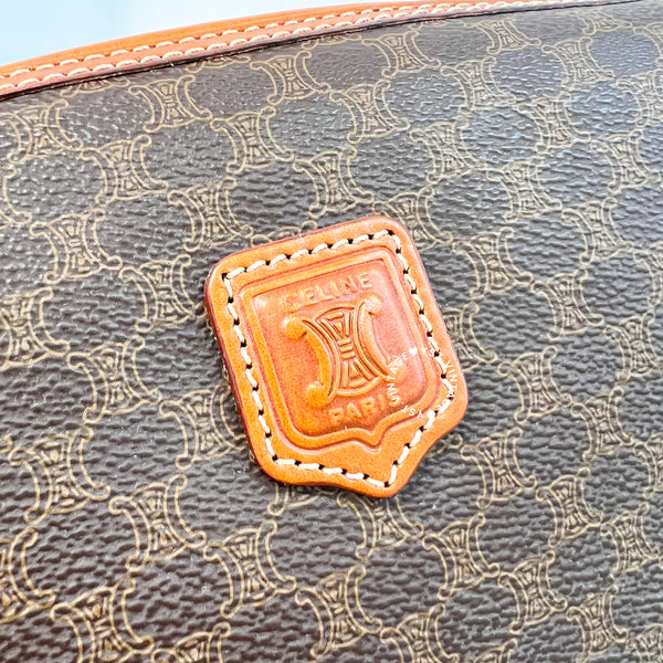 Vintage CELINE 1990s Macadam Makeup Bag - Brown 017