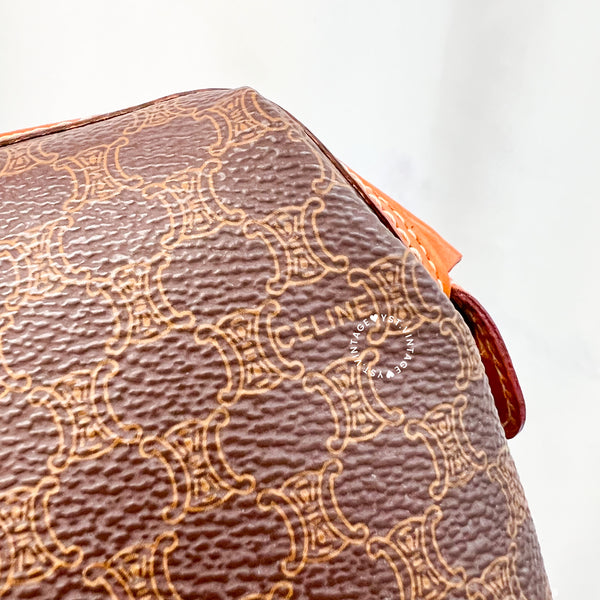 Vintage CELINE 1990s Macadam Makeup Bag - Brown 017