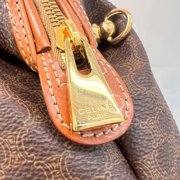 Vintage CELINE 1990s Macadam Makeup Bag - Brown 017