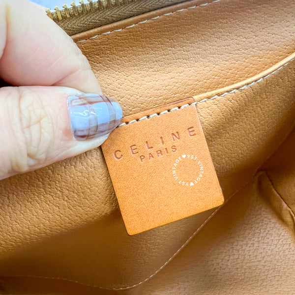 Vintage CELINE 1990s Macadam Makeup Bag - Brown 017