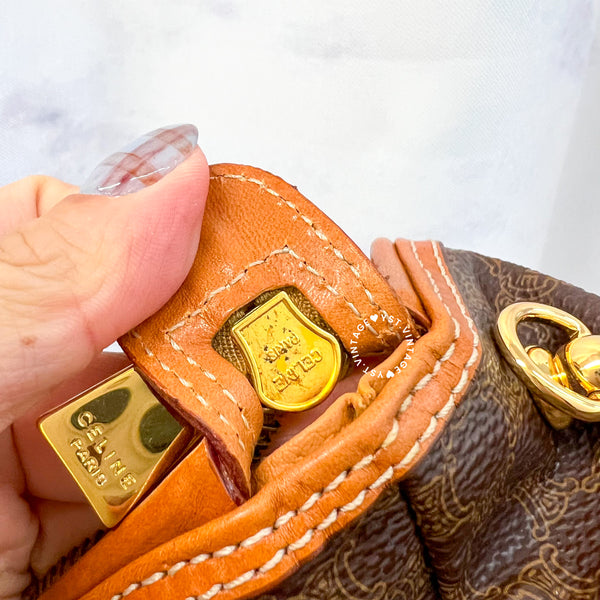 Vintage CELINE 1990s Macadam Makeup Bag - Brown 017