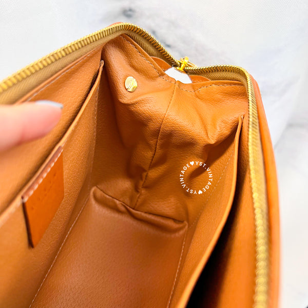 Vintage CELINE 1990s Macadam Makeup Bag - Brown 017