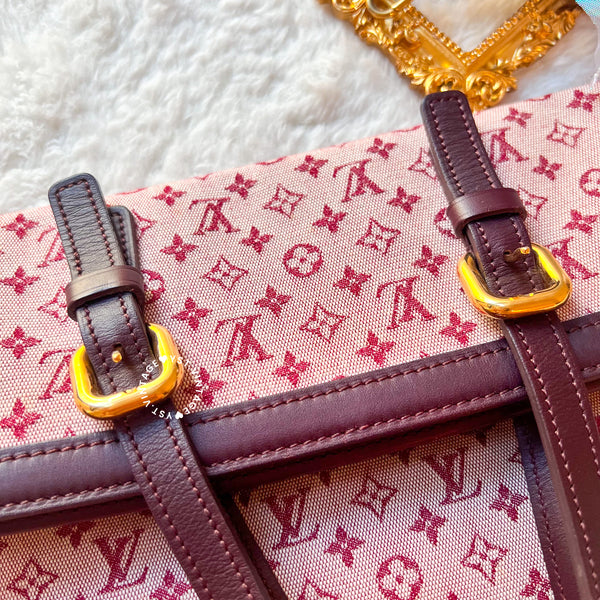 Vintage LV Monogram Denim 3-way Tote Bag - Red