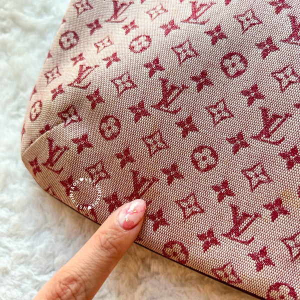 Vintage LV Monogram Denim 3-way Tote Bag - Red