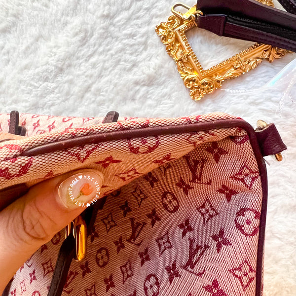 Vintage LV Monogram Denim 3-way Tote Bag - Red