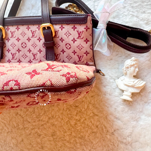 Vintage LV Monogram Denim 3-way Tote Bag - Red