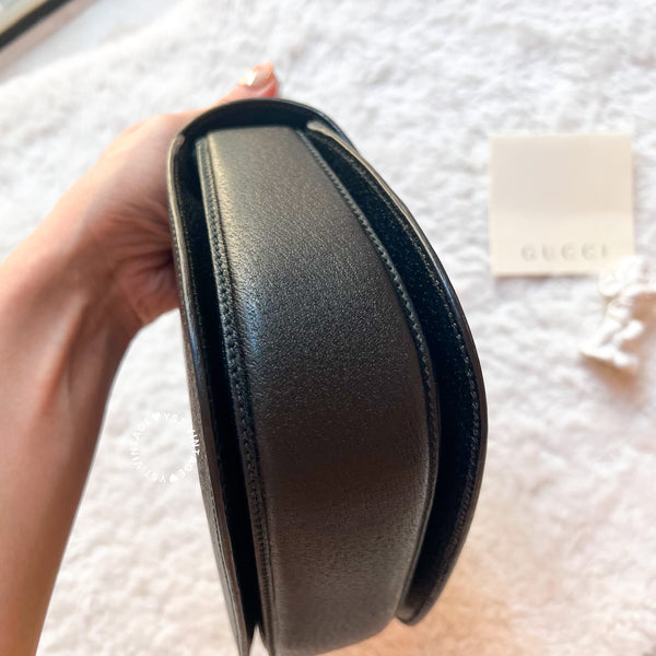 Vintage Gucci Bamboo Small Top Handle Bag - Black