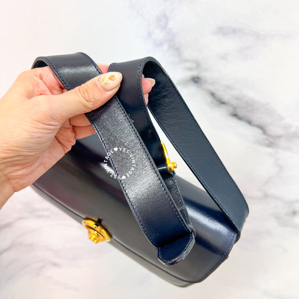 Vintage CELINE Triomphe Box Bag - Navy