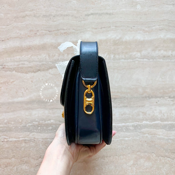 Vintage CELINE Triomphe Box Bag - Navy