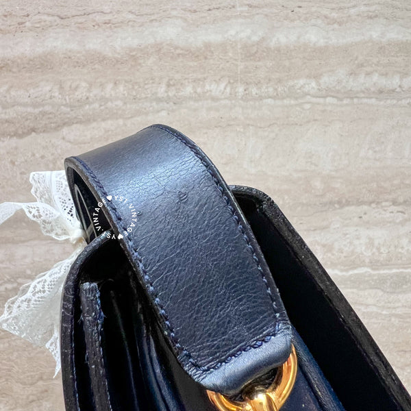 Vintage CELINE Triomphe Box Bag - Navy