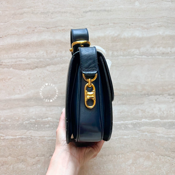 Vintage CELINE Triomphe Box Bag - Navy