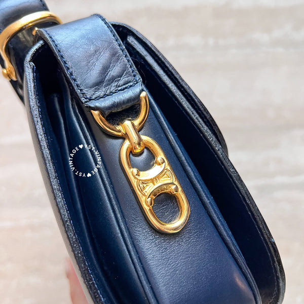 Vintage CELINE Triomphe Box Bag - Navy