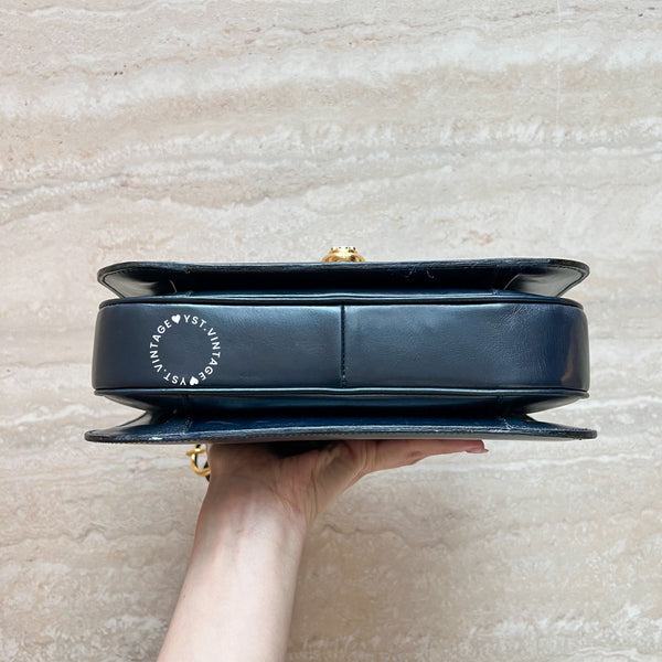 Vintage CELINE Triomphe Box Bag - Navy